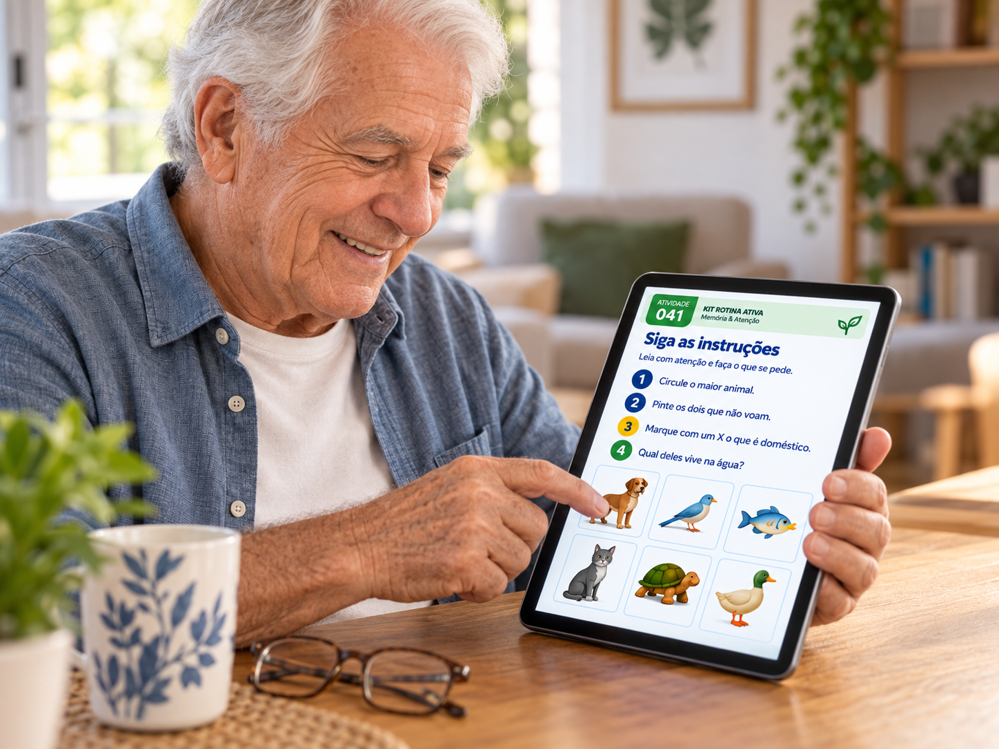 Atividade aberta em tablet